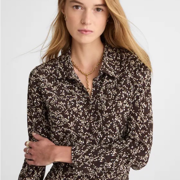 Madewell Brown Long Sleeve Dress - Picture 3 of 8